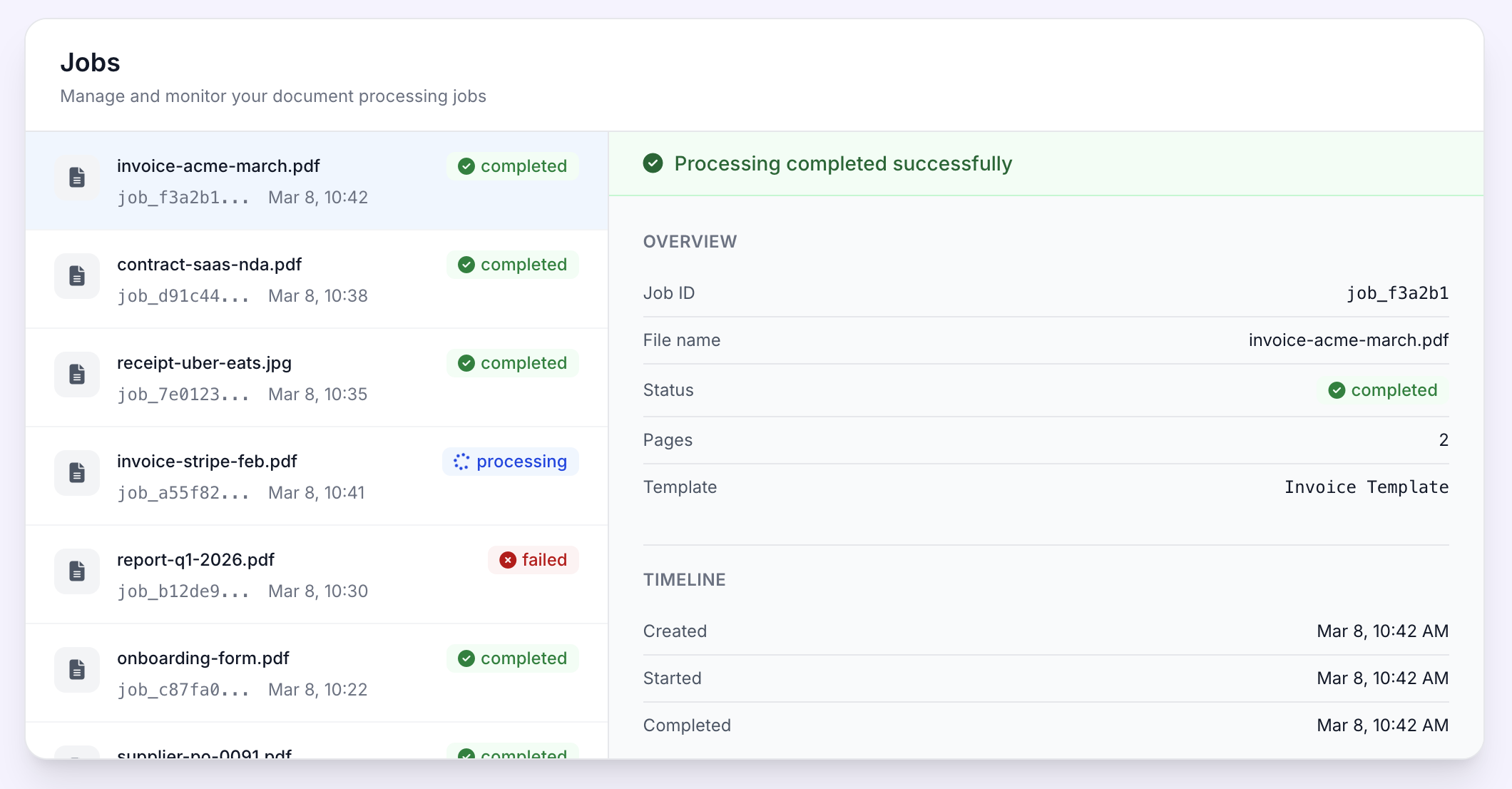 Job History and Monitoring
